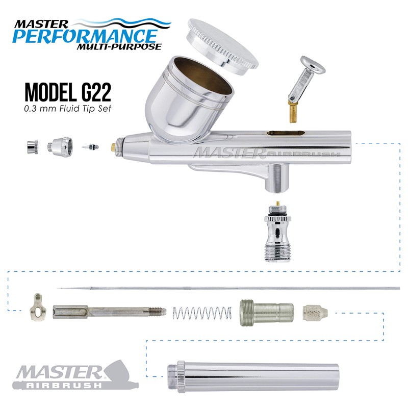 Master Airbrush Multi-Purpose Gravity Feed Air Brush Kit with Air