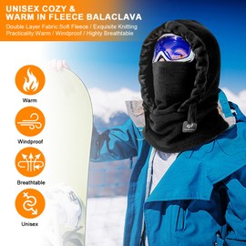 Balaclava Ski Mask Balaclava Face Mask for Men Women Winter PasamontañAs Hombre Black