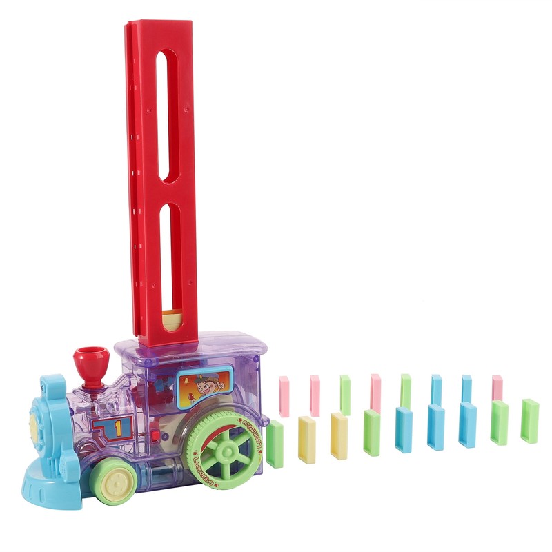 Domino Game Car Toy Set DIY Automatic Placement Domino Train