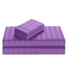 Casabella Satin Stripe Duvet Cover Set - Luxurious Purple Bedding,