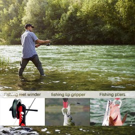 Fishing Rod and Reel Combos, Carbon Fiber Telescopic Fishing Pole Kit with Spinning Reel Fish Lip Gripper Pliers Line Lure Hook and Tackle Bag, Fishing Gear Set for Adults Youth Saltwater Freshwater