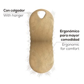 VIGAR - Multifunctional brush - Hard and durable bristles - 12 x 6 x 4 cm recycled materials - Flat ergonomic design - Brown