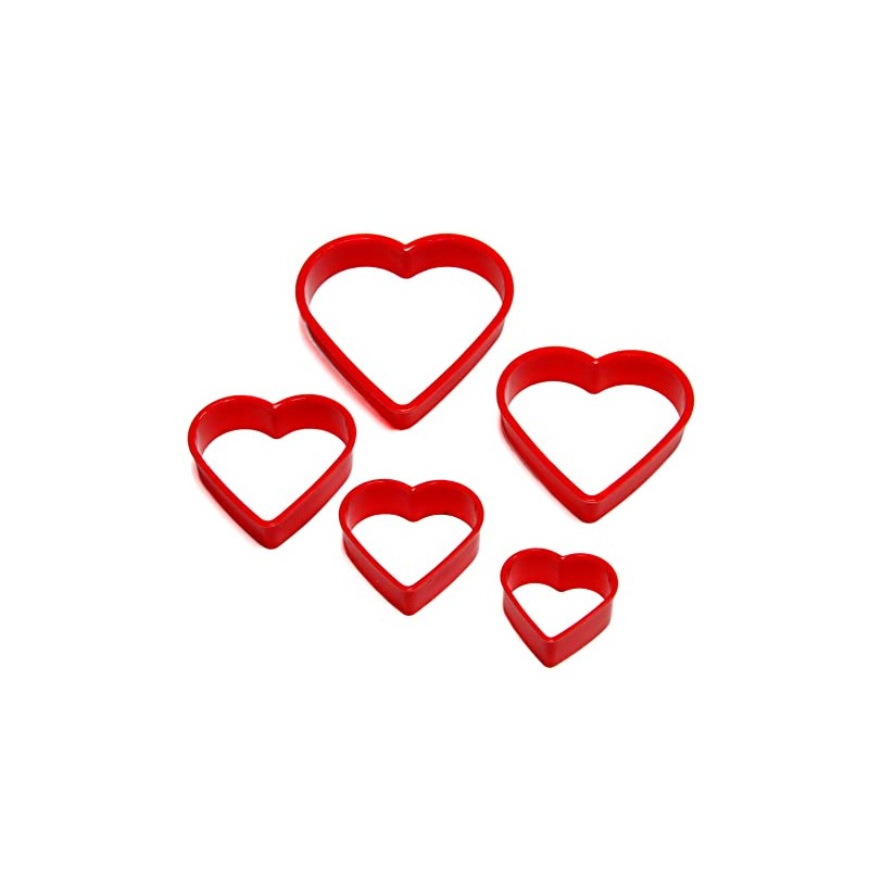 Chef Craft Select Plastic Heart Cookie Cutter, 5 Piece Set,