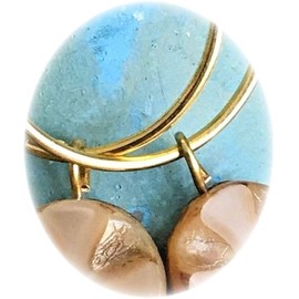 Gold Hoop and Caramel Cross Czech Bead Earrings. Jewelry Earrings for Women #3298FE277