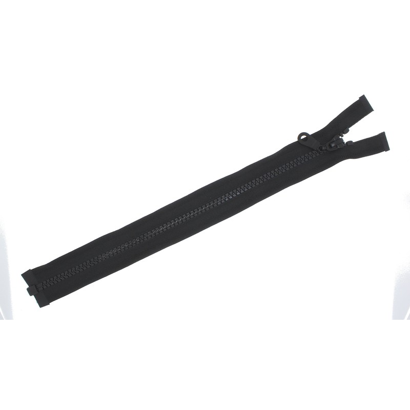 Zip for Jackets, Plastic, Zips, Separable (Black, 60 cm)