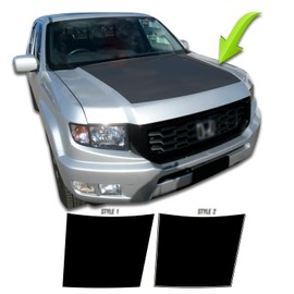 BENINI DESIGN STUDIO Hood Blackout Racing Stripe Decal Kit Vinyl Sticker Stripes - Compatible 2009-2014 Honda Ridgeline (Style 1, Matte Black)
