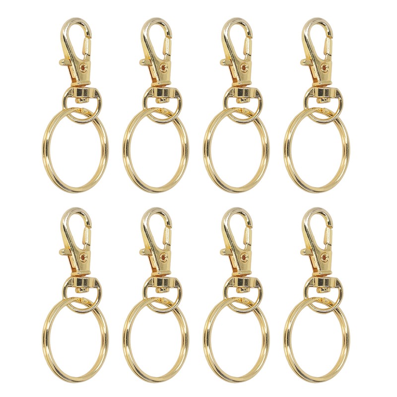 100PCS Gold Lobster Claw Clasp with Key Rings Rustproof Metal