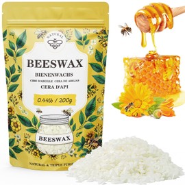 Beeswax pellets 200G/5LB/10LB/20LB, VEGISHINE Pure and Natural White Beeswax for Candle Making, DIY Skin Care, Lip Balm, Polishing, Lotion, Soap, Candle Making Supplies