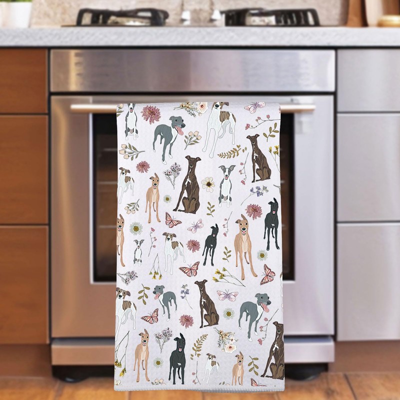 MYSOMY Greyhound Kitchen Towel and Hand Towel - Greyhound Lover