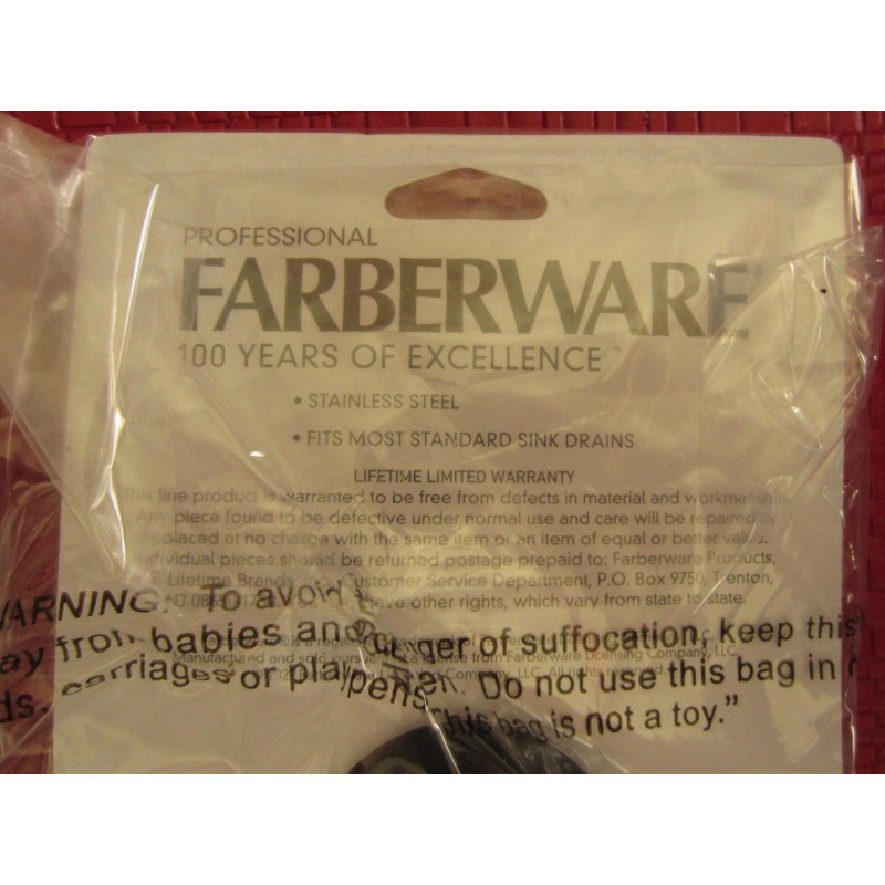 Farberware Professional Sink Strainer,Fits Standard Sinks Stainless Steel/ Black