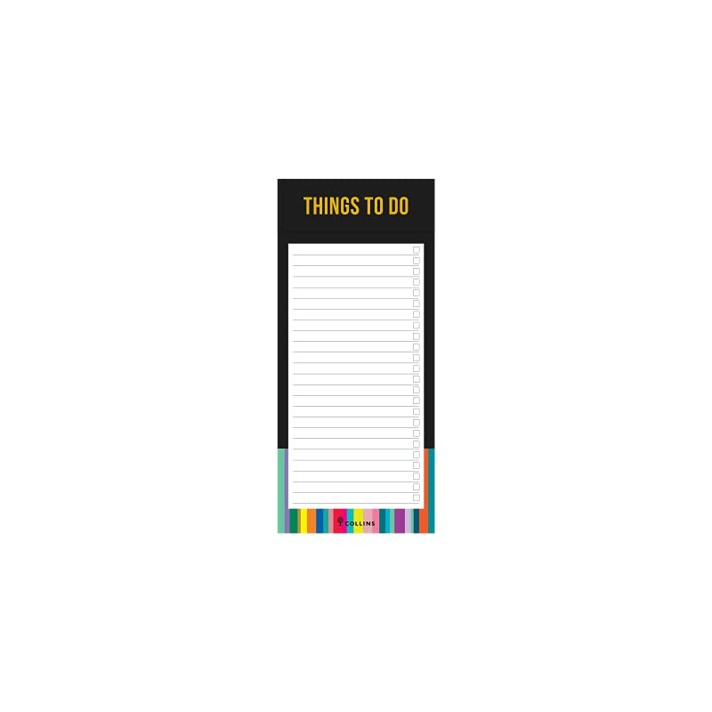 Collins Edge Rainbow Slim Magnetic to Do List Pad Black