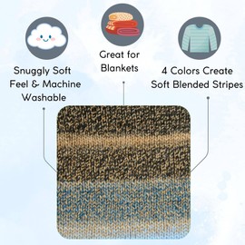 Premier Yarns Puzzle Jigsaw 1050-02 (3-Skeins - Same Dye Lot) Chunky Bulky #5 100% Acrylic Yarn for Crocheting and Knitting - Bundle with 1 Artsiga Crafts Project Bag