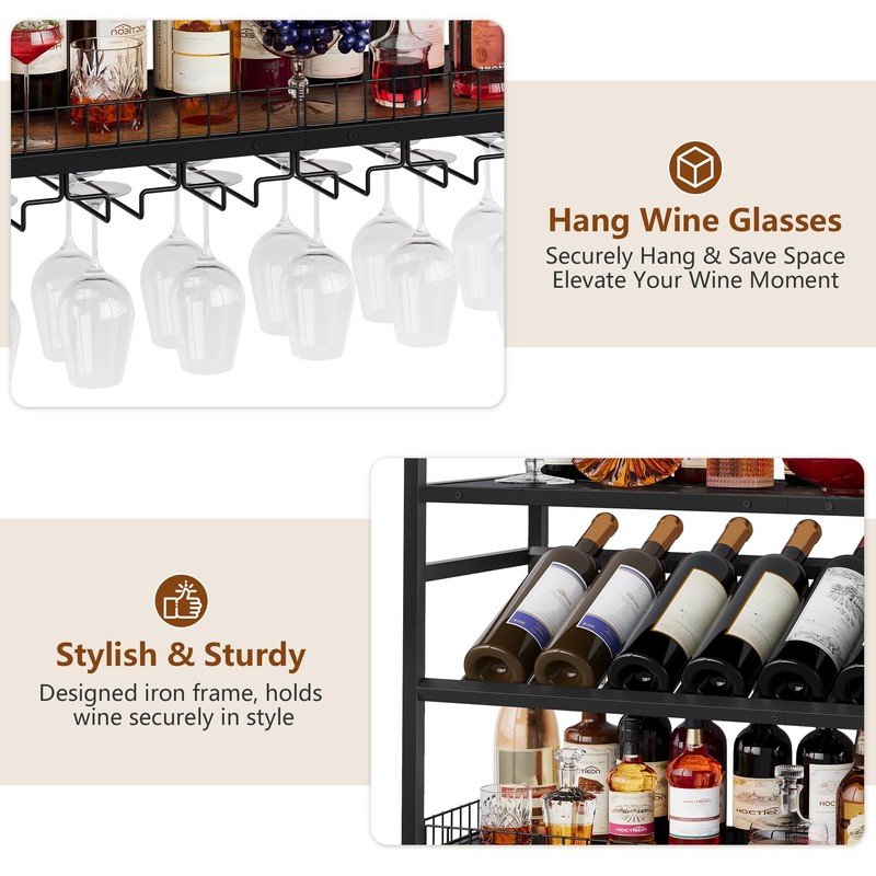 Hoctieon Wall Mounted Wine Rack, 31.5" Wall Wine Rack for
