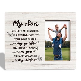 HiLus Memorial Gifts for Loss of Son, Wooden Picture Frame Gift, Son Memorial Picture Frames, Sympathy Gifts for Loss of Son, Bereavement Gifts for Loss of Son, Remembrance/Condolence Gift