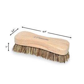 Naturolic - Juego de brochas de madera natural | Mango de madera | cepillo para polvo de cerdas Palmyra para limpieza | Productos de limpieza ecológicos | Juego de 2 cepillos para fregar