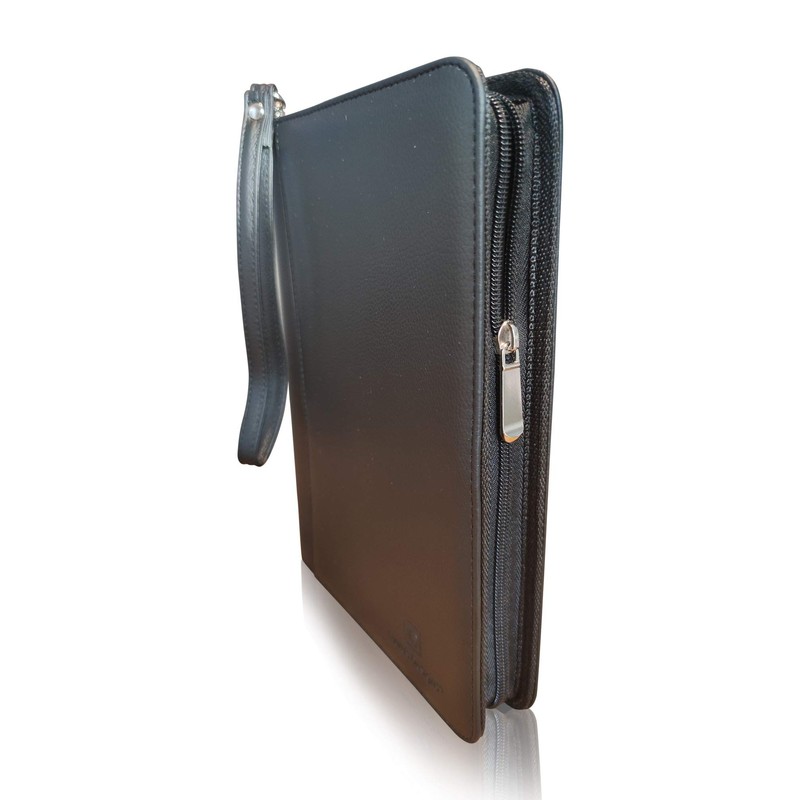 Junior Zippered Padfolio with A5 Notepad - Matt Black PU