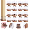 16 Pcs Clear Chair Leg Floor Protectors for Hardwood Floors