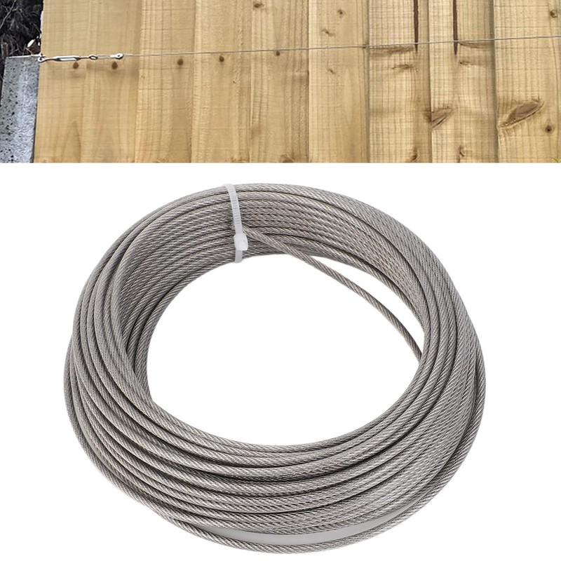 Wire Rope Kit, Clothes Line Outdoors, 66ft Multi-Use Wire Rope