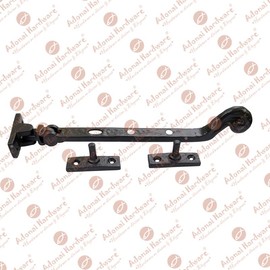 Adonai Hardware 9.5 Inch "Eluzai" Antique Cast Iron Window Casement Stay (Supplied as 4 pieces per pack) - Matte Black Powder Coated