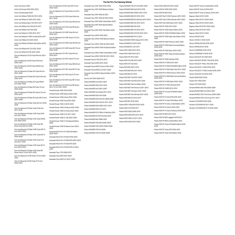 TUSK Deluxe Rectangle UTV Mirror Kit for Kawasaki Mule Pro-FX