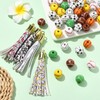 Ipotkitt 56 pcs 7 Styles 16mm Ball Game Wood Beads