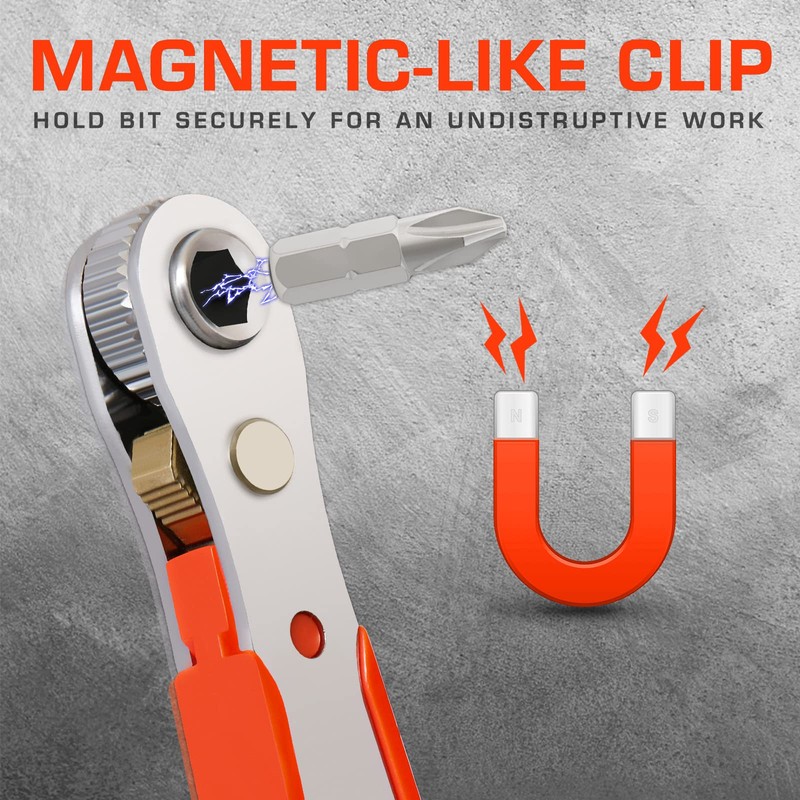 Hakkin 32Pcs Mini Ratchet Wrench Magnetic Offset Screwdriver S2 Steel