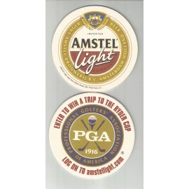 Beck's Beer Lot Of 5  Amstel Light Beer coasters..By Amstel of Holland PGA Golf-Ryder Cup