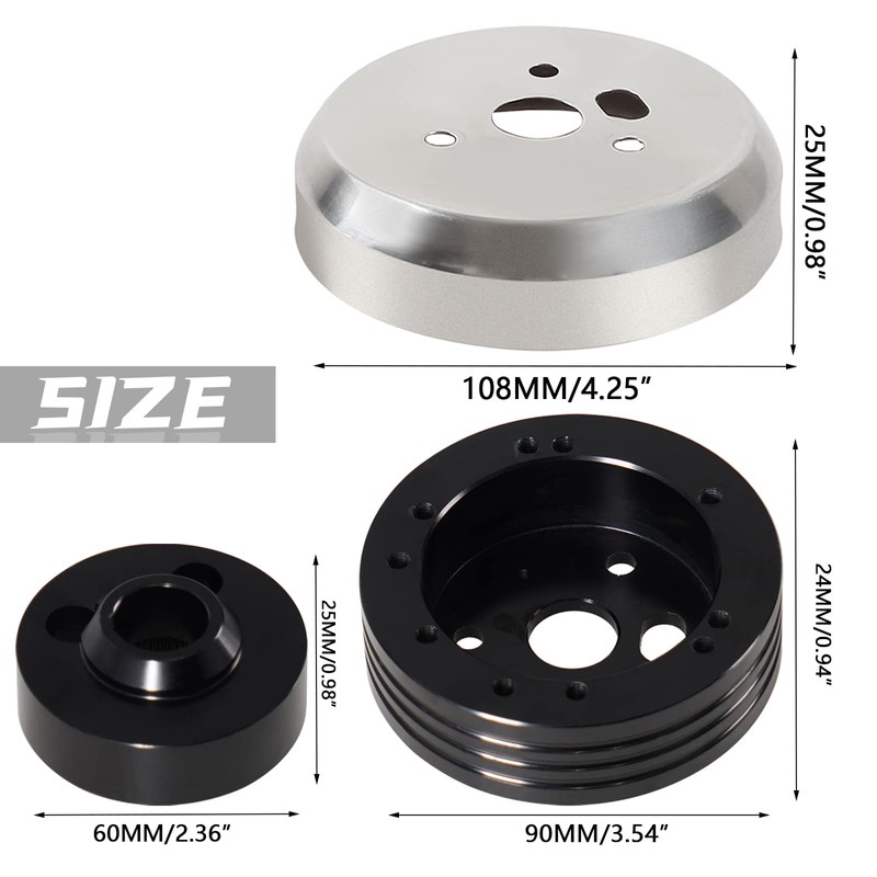 YIUIY 5 & 6 Hole Billet Steering Wheel Hub Adapter