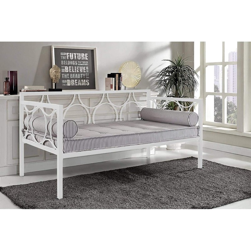 Daybed Skirt with Split Corners Twin Size Dust Ruffle Bedskirt-Bed