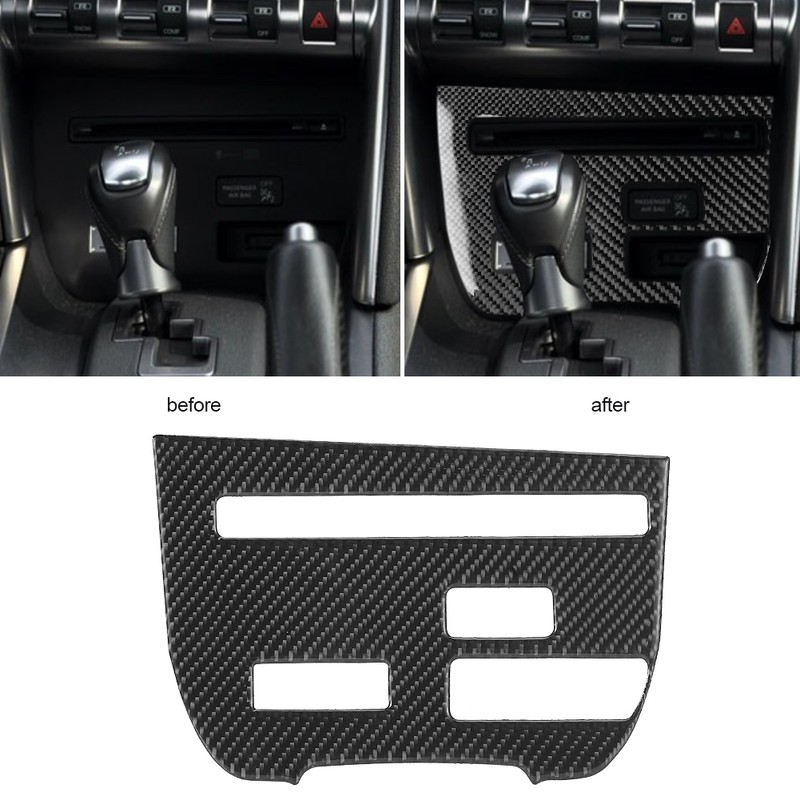 Console Trim Sticker Carbon Fiber CD Player Interior Accessories Fit