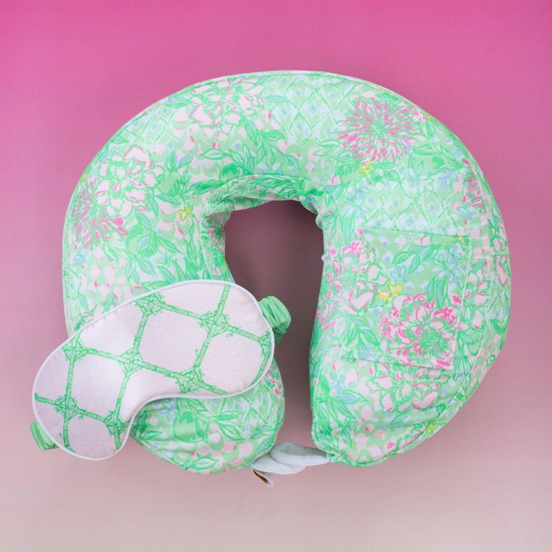 Lilly Pulitzer Airplane Travel Essentials with Travel Neck Pillow and