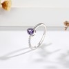 February Birthstone Stackable Rings for Women Girls Sterling Silver Stacking