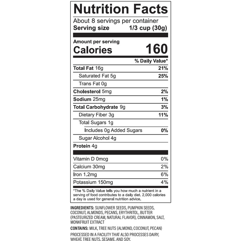 NuTrail Nut Granola Cereal, Cinnamon Pecan, No Sugar Added, Gluten