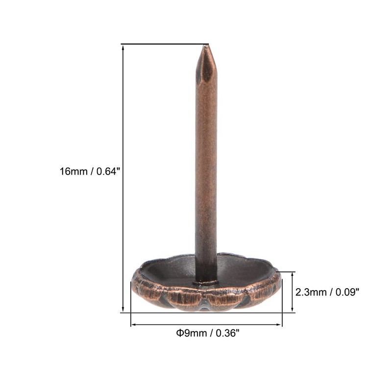 sourcing map Upholstery Nails 9 mm Diameter Round Head Antique
