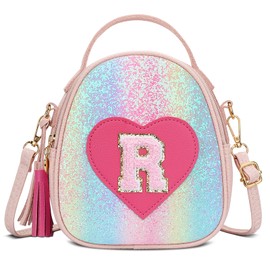KKXIU Purse Gifts for Girls Cute Little Girl Crossbody Bag Heart Kids Small Backpack with Tassel (Shine-R)