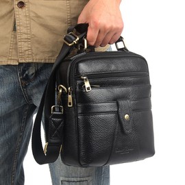 Bolso bandolera de cuero para hombres, viajes, negocios, pequeño, bandolera, cartera, bolso para teléfono, monedero, mochila