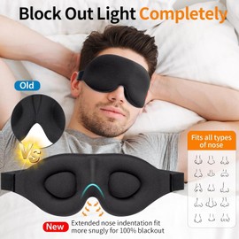 Antifaz para dormir para hombres y mujeres, Antifaz para Dormir de Sueño Contorno 3D, venda para los ojos, bloquea la luz, Correa Ajustable, para transpirable y suave para dormir, yoga, viajar