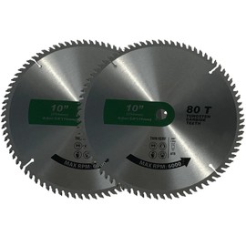 2PC 10 Inch 80 Teeth Circular Saw Blade with 5/8 Inch Arbor,Professional Woodworking Tool for Plywood,Laminate,Ripping Wood,Chipboard,MDF,Sharpness,Adjustable Woodworking Tools. (10 Inch-80 Teeth)