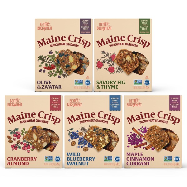 Maine Crisp Variety 5 Pack, Gluten Free Crackers – Snack