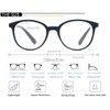 HAPJOYS Round Reading Glasses for Women +1.25 Ladies Blue Light