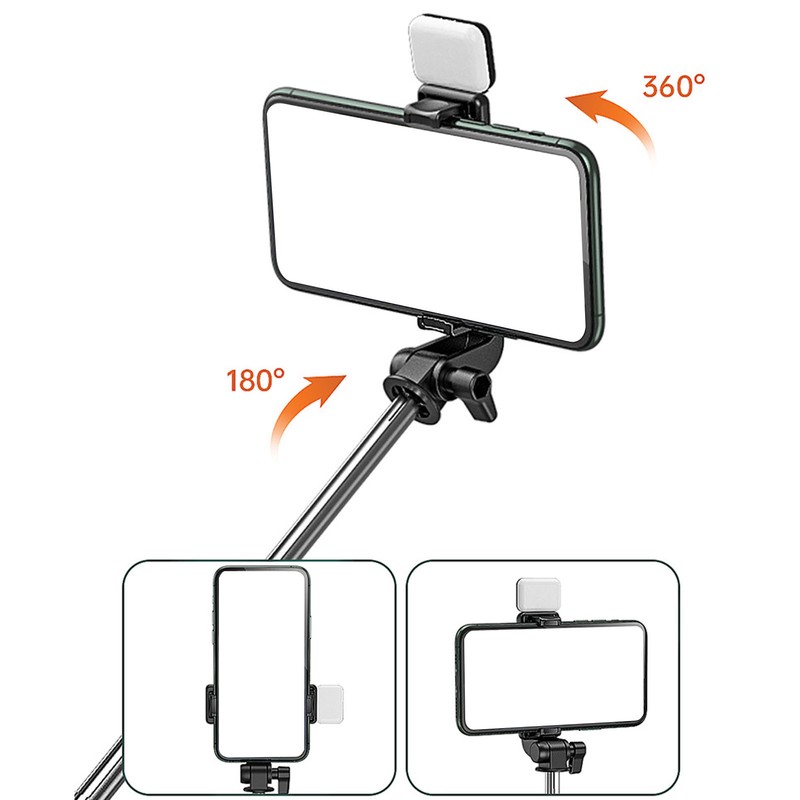 Selfie Stick Tripod Stainless Steel Multifunctional Detachable Compact Lightweight Selfie