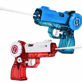Set of 2 Water Guns, Manual Trigger Type, Strong, 26.2 ft (7 m) Distance, Continuous Launching, Leak Proof, Transparent Body, Retention Level, Lightweight, 2.8 oz (80 g), Water Gun, For Kids, Adults