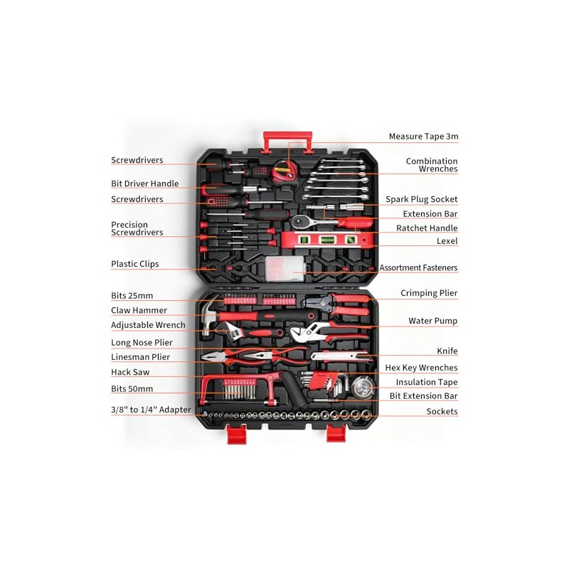 Hantinstom 237-Piece Tool Set General Household Hand Tool Kit Socket