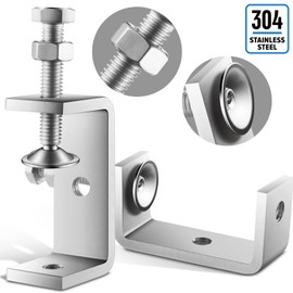 10 Pcs 304 Stainless Steel C Clamp Mini Tiger Clamp 1Inch Heavy Duty Metal U Clamps with Stable Wide Jaw Opening for Mounting Metal Working Woodworking(10 Pcs, 2 9/16 Inch)