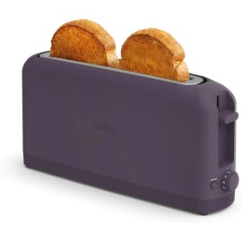 BELLA 2-Slice Slim Toaster, 6 Shade Settings, 10" Slot, 900W – Plum