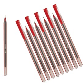 SUPRA X10 Ballpoint Pens Effortless Smooth Writing Office School Home Multi Pack (10 x 0.6mm Fine RED Ball Pens + 1 x ZOFAX Classy Ball BLACK Pen)