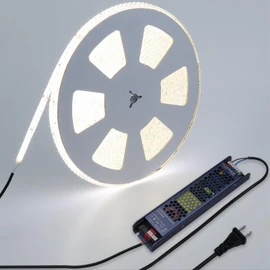 BENLUN 48V Outdoor LED Strip Lights Waterproof, 65.6ft 150W 6000K Cool White Dimmable LED Tape Light Cuttable with Power Supply for Bedroom Ceiling Garden Living Room Commercial House