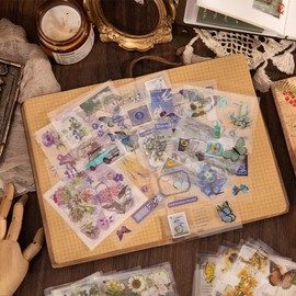 508pcs DIY Aesthetic Scrapbooking Supplies Kit - Vintage Junk Journal Kit Mystical Jungle Ephemera Journal Stickers for Journaling Plant Butterfly Flower Mushroom Insect Stickers Stuff for Teen Girls