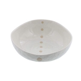 テーブルウェアイースト 三角4.5寸鉢 310cc 水玉 白 水玉 ドットモノトーンシリーズ