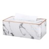 KINGFOM Rectangular PU Leather Tissue Box Holder, Facial Tissue Case